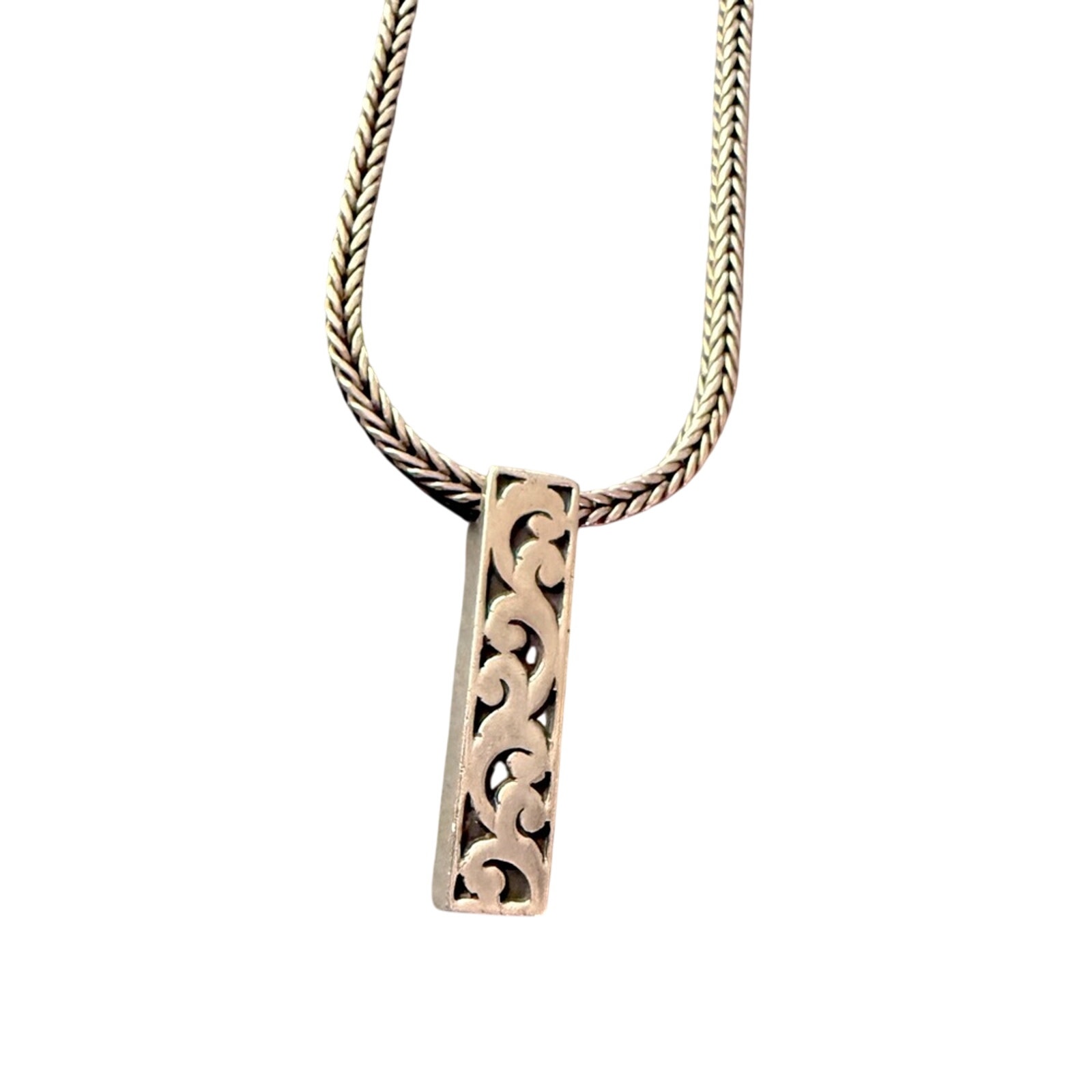 Lois Hill 925 Sterling Silver Foxtail Chain Pendant Necklace Lois Hill 925 Sterling Silver Foxtail Chain Pendant Necklace